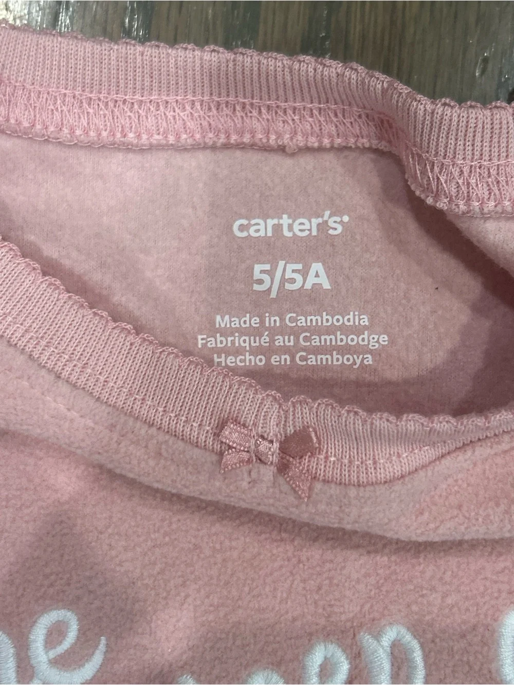 Girls Carter’s PJ Top Size 5 Like New